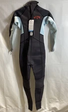 Billabong Women's Full Wetsuit Black Blue Long Sleeve Back Zip Size 6 NWT