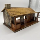 1950'S MARX BAR-M-RANCH TIN LITHO LOG CABIN