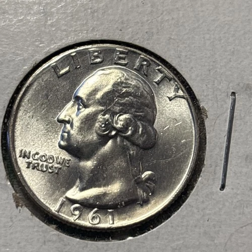 1961-D Washington Quarter  Mint State BU.  90% SILVER