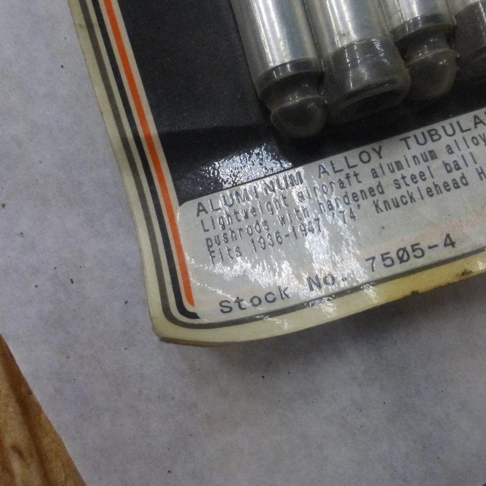 JUEGO DE VARILLAS DE EMPUJE DE ALUMINIO COLONY Harley Knucklehead 74" FL 1941-1847 .7505-4 BoxN Foto 2 de 3