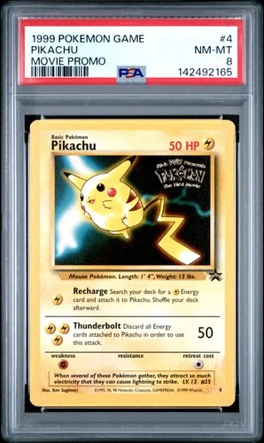 1999 POKEMON GAME MOVIE PROMO #4 PIKACHU PSA 8
