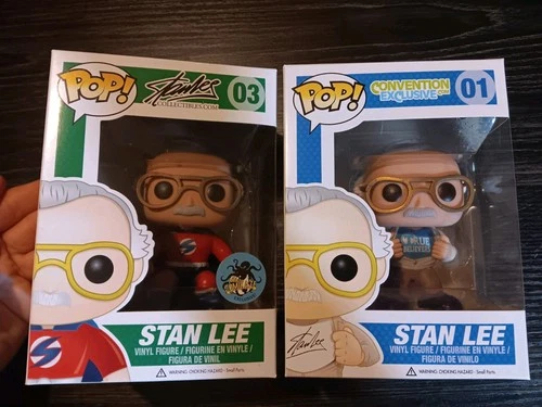 Funko Pop! Marvel Stan Lee 03 Comikaze Exc and 01 True Believers Convention Exc.