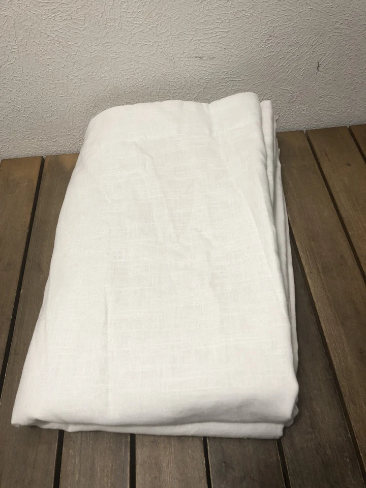 1Pc Pottery Barn Emery 73% Linen Blend Blackout Curtain Panel 50x104" White EUC - Image 2 of 4