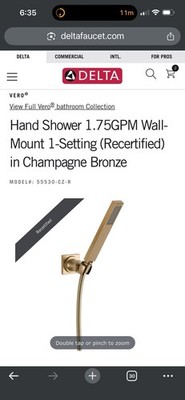 Delta Vero 55530-CZ-R Champagne Bronze hand shower