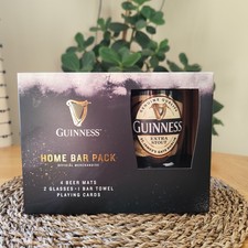 Guinness Home Bar Pack Label Pint Glasses | Playing Cards | Beer Mats | Bar Towe
