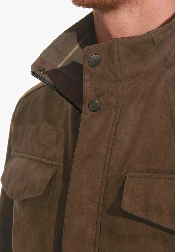 CHAQUETA MILITAR DE CAMPO DE MICROGAMUZA SINTÉTICA PRENDA IMPERMEABLE XXL DRIFTWOOD $225 NUEVA Foto 3 de 4