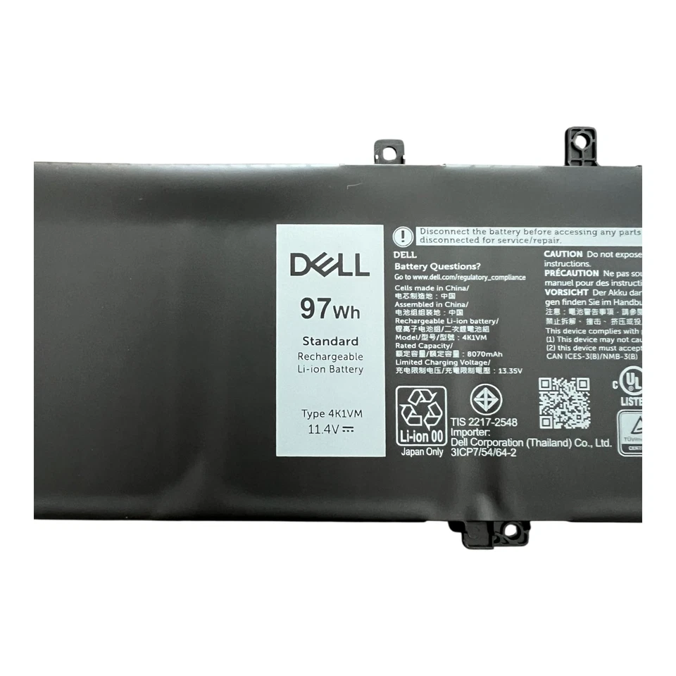 New Genuine Dell Inspiron 7500 7501 7700 97Wh 6-CELL 11.4V BATTERY 4K1VM W62W6 - Image 2 of 4