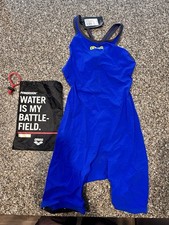 NWT Arena Powerskin Carbon Air Open Back Tech Suit - Women US 34 Electric Blue
