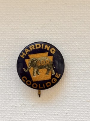 Harding and Coolidge 1920 Election Campaign Pinback Button - 5/8''