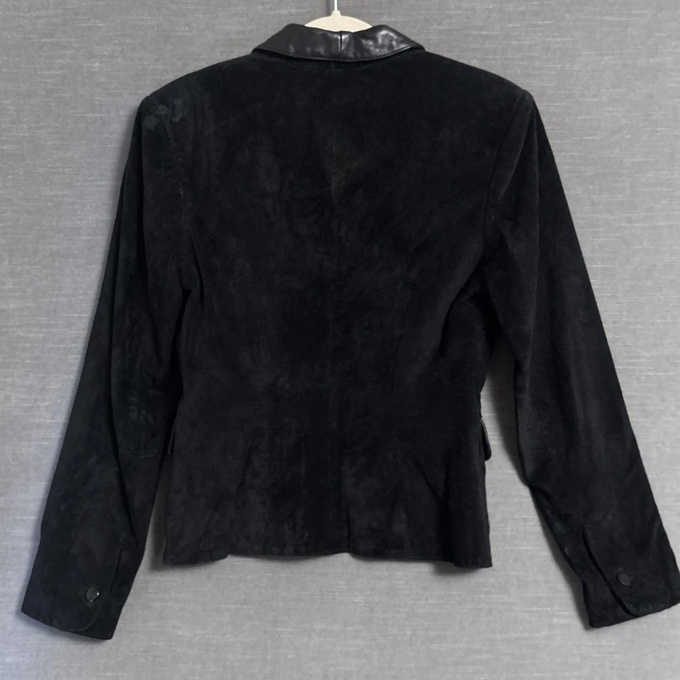 Vintage Michael Hoban North Beach Jacket 4 Black Suede 80s 90s Western Blazer - Image 2 of 4