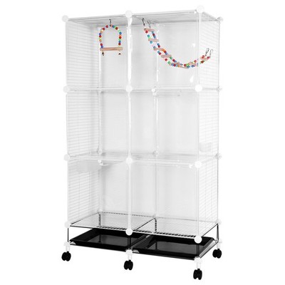 Parrot Bird Cage Macaw Aviary Cockatoo Finch Parakeet Pet Supplies Stand Wheels