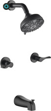 Matte Black 2-Handle Shower Faucet Set with Tub Spout Trim Kit FREE SHIPPING