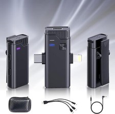 Wireless Lavalier Microphone Compatible With iPhone Android Camera iPad, 2Pack