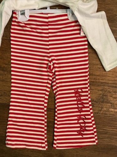 HELLO KITTY 2 Pc Long Sleeve Shirt & Red/White Striped Pants Set Size 18 Months - Picture 2 of 2