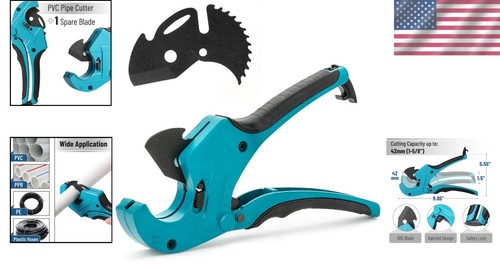 QUALITY 1-5/8" 42mm Ratcheting PVC Pipe Cutter Plastic Pipe Cutter ABS Cutter - Picture 2 of 10