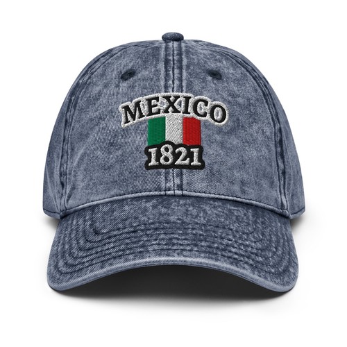 Vintage Mexico 1821 Hat Mexican Flag Twill Cotton Dad Cap Patriotic Baseball Cap - Imagen 20 de 63