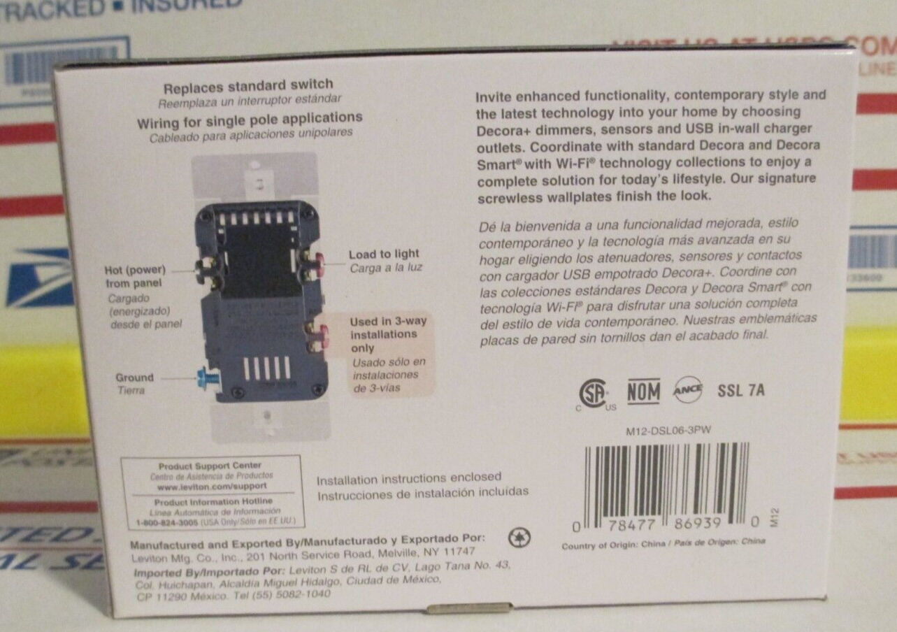 Leviton Decora Rocker Dimmer with Slide Bar DSL063PW eBay