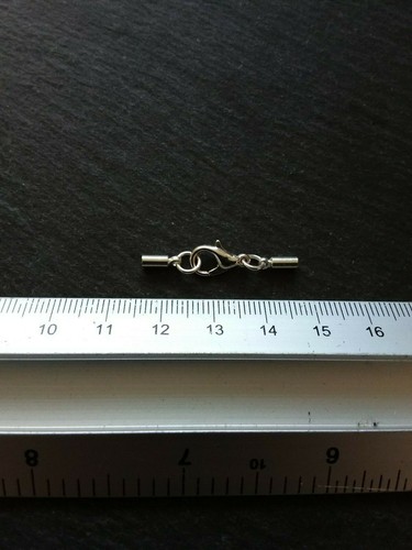 6 Silver Plated End Cap Sets for 1.5mm Cord Necklaces & Bracelets (2mm end caps) - Picture 2 of 5