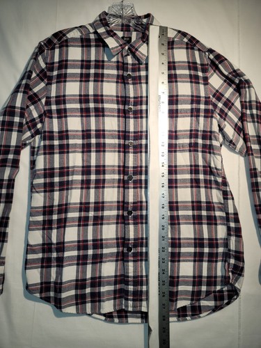 Camicia uomo Uniqlo media a quadri in flanella manica lunga con bottoni cotone - Foto 6 di 10