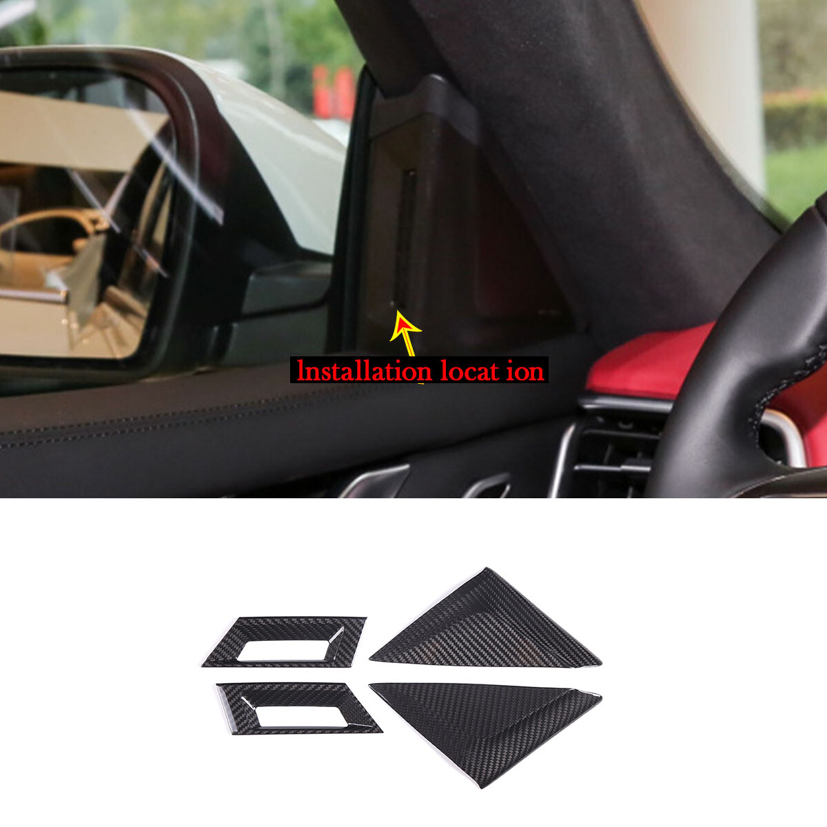Panneau Décoratif Fibre De Carbone Pour Maserati Ghibli 2014-2015 - Intérieur Noir, Accessoire Style