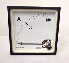 Crompton E244-01A-G-EF-PK AMMETER Panel Meter DIN Scaled 0/100 Amps 60mV Shunt