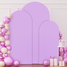 FUHSY Spandex Fitted Wedding Arch Cover Set of 3 Lavender Backdrop Arch Cover...