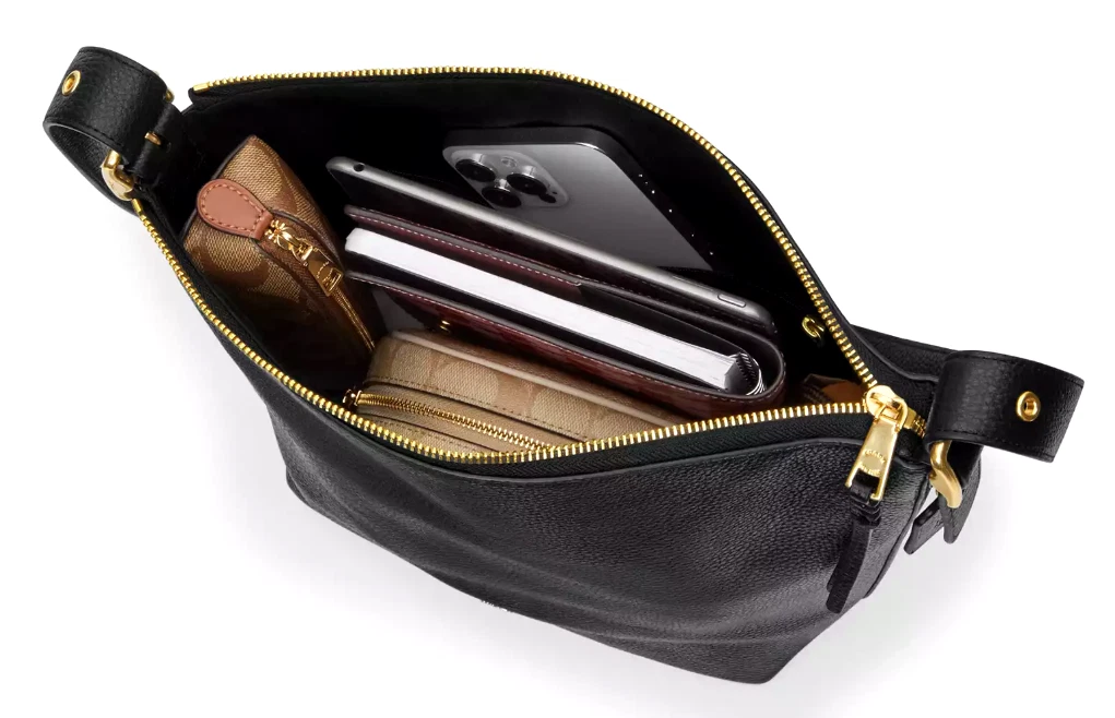 ?Borsa a tracolla tracolla Coach Val Duffle C2818 pelle lilla viola ciottoli nuova con etichetta