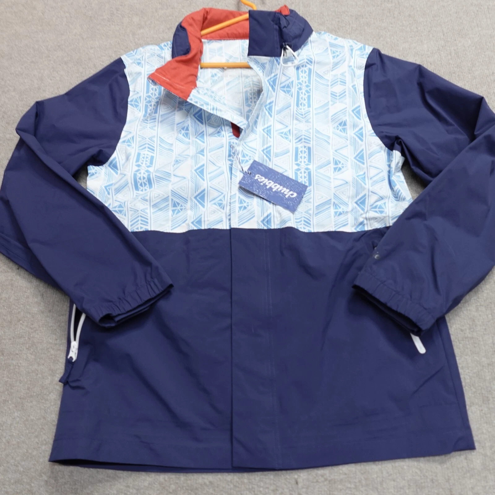 Chubbies Jacket Medium Blue Full Zip Windbreaker Waterproof High Flyer Shell NEW