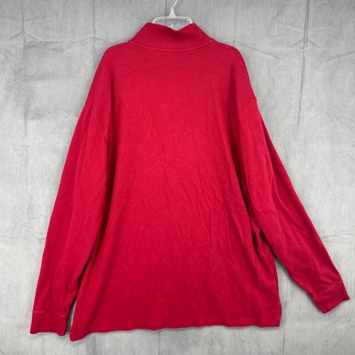 Polo Ralph Lauren Sweater Mens XLT Red Estate Rib Knit Quarter Zip Pony Logo - Picture 8 of 14