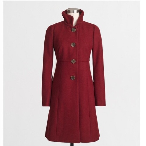 J. Crew Factory Uptown Coat Maroon Size 