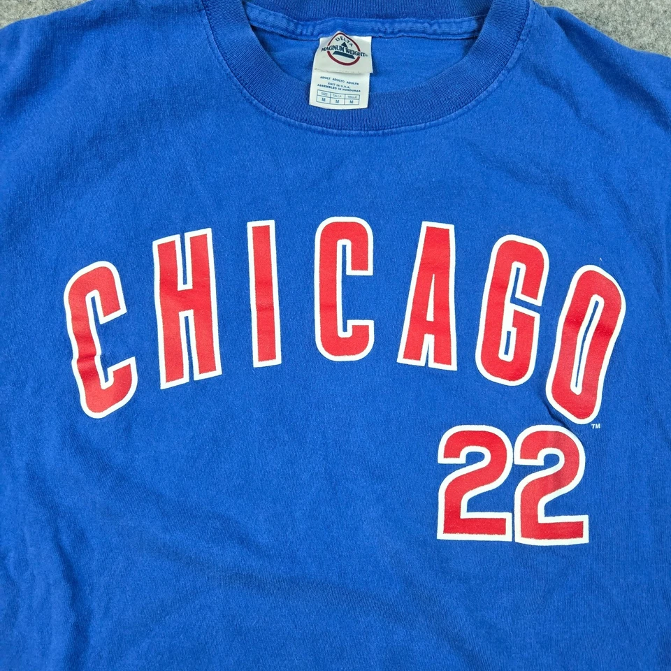 Vtg Chicago Cubs Prior #22 Jersey Style Shirt Size Medium MLB Baseball Blue - Image 2 of 4