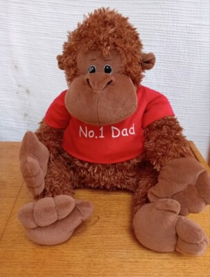 T-Shirt Affe Teddy/Plüsch trägt No 1 Papa