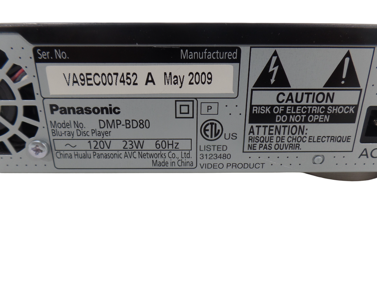 Panasonic DMP-BD80 Blu-ray Disc CD Player - NO Remote | HDMI Panasonic DMP-BD80 Blu-ray Disc CD Player - NO Remote | HDMI