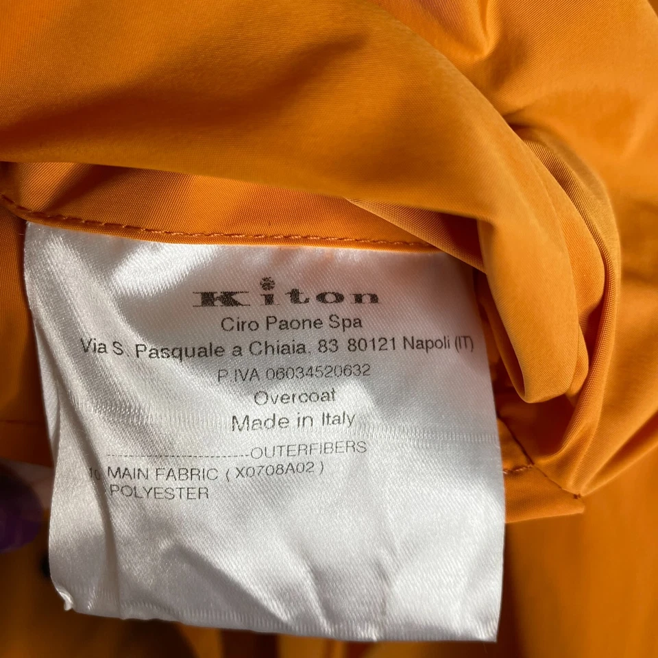 Kiton Chaqueta Reversible Abrigo Talla 54 Negro Naranja Hombre Manga Larga Ligero Foto 2 de 4