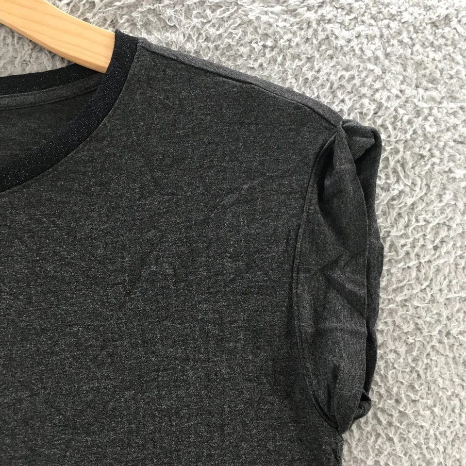 Banana Republic T-Shirt Womens Medium Gray Cap Sleeve Round Neck Rayon Casual - Image 3 of 4