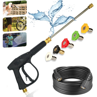 High Pressure 3000PSI Car Power Washer Gun Spray Wand Lance Nozzle and Hose Kit