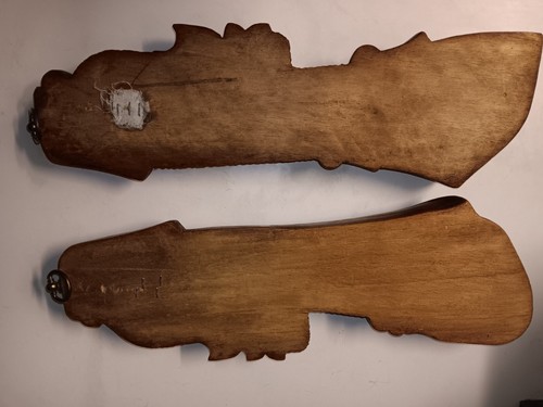 Antiguas cabezas africanas de madera tallada tribales perfiles tiki decoración de pared años 60 vintage - Imagen 4 de 8