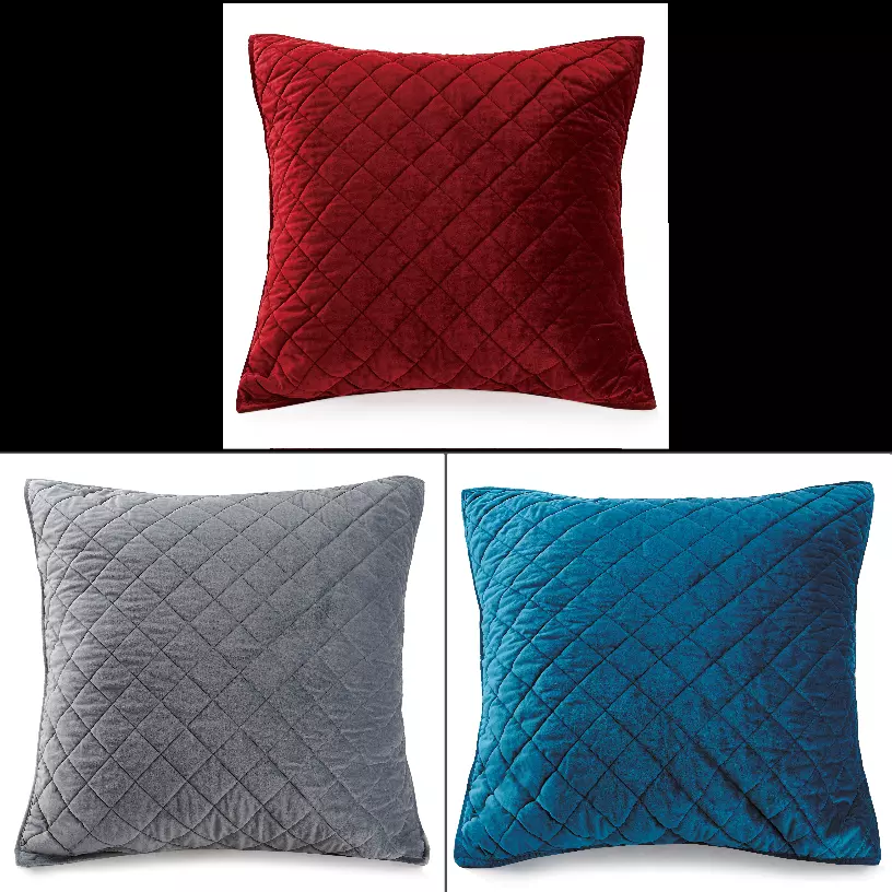 Velvet euro top pillow shams