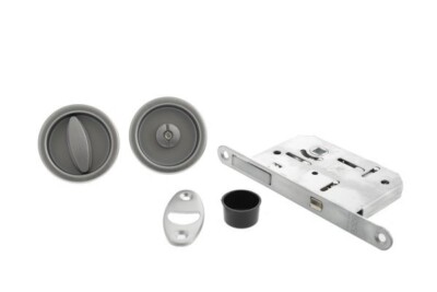 kits for sliding doors brushed Satin chrome Bathroom Lock Set made in  italy.