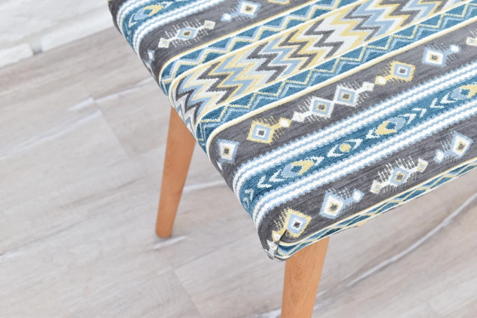 Handcrafted Footstool Ottoman - Boho Chic Home Deco - Modern Accent Furniture - Image 3 of 4