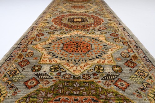 12 ft Hallway Tribal mamluk Runner Rug Afghan Hand Knotted Wool Bedroom Rug - Picture 3 of 9
