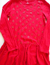 Girls Dress Lands End Size Large 14 Long Sleeve Red Holiday Special Occasion