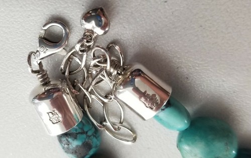 Vintage Jay King DRT Mine Finds Spider Mountain Turquoise Sterling Necklace 21" - Picture 7 of 10
