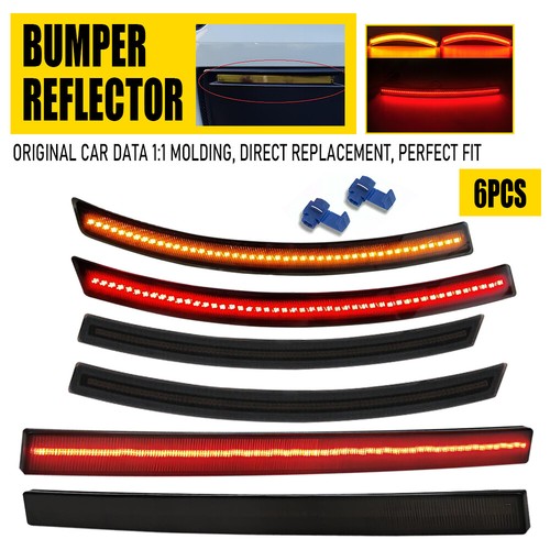 For 2014-2019 Chevrolet Corvette C7 LED Bumper Reflector Side Marker Lights 6PCS - Picture 20 of 23