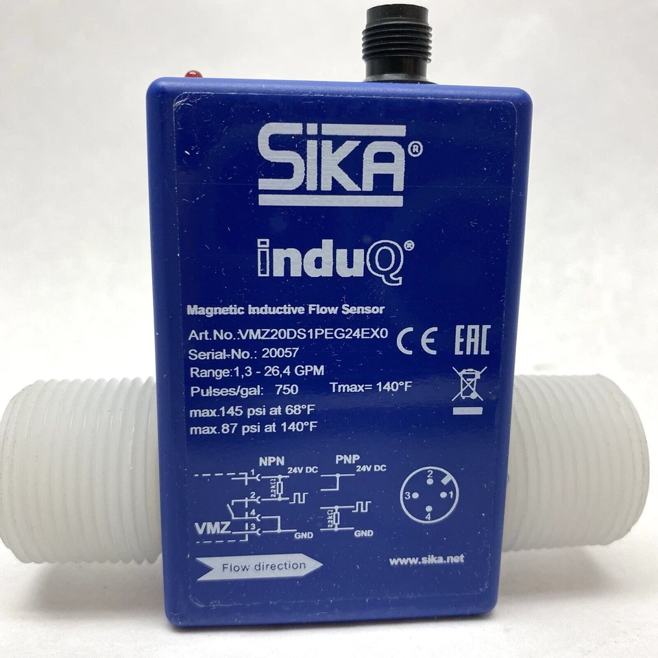 SiKA VMZ20DS1PEG24EX0 induQ Magnetic Inductive Flow Sensor 1" NPT 1.3-26.4 GPM - Image 2 of 4