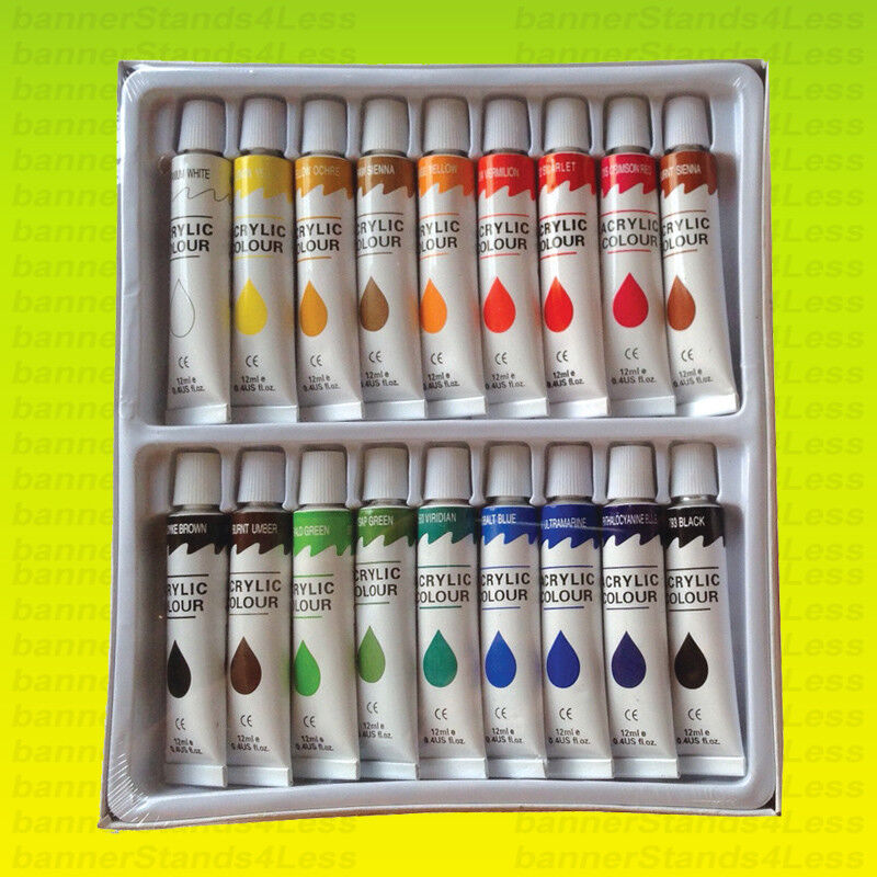 18 PC ACRYLIC PAINT Set Professional Artist Painting Pigment Tubes 12ml