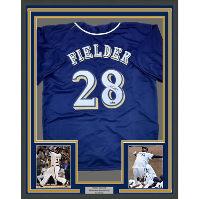 Framed Facsimile Autographed Prince Fielder 35x39 Milwaukee Blue ...