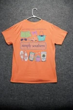 Simply Southern Collection Shirt Women Medium Pink Girl's Essentials Graphic*