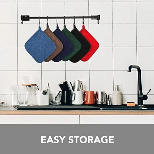 Paquete de 4 juegos de soportes para ollas resistentes al calor para horno almohadillas calientes paño de felpa Foto 2 de 4