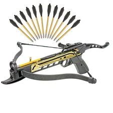 KingsArchery Crossbow Self Cocking Pistol 80 LBS 15 Aluminum Arrow adjustable